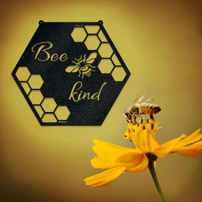 Bee Kind - Bee Hive Metal Sign