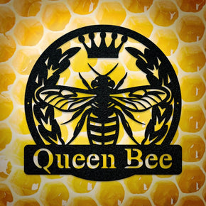 monogram metal gift Bee Queen Monogram - Metal Sign