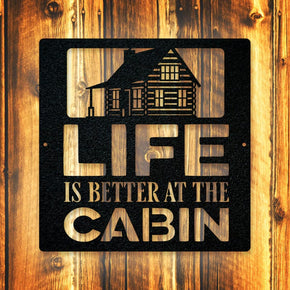 monogram metal gift Life is Better at the Cabin - Cabin