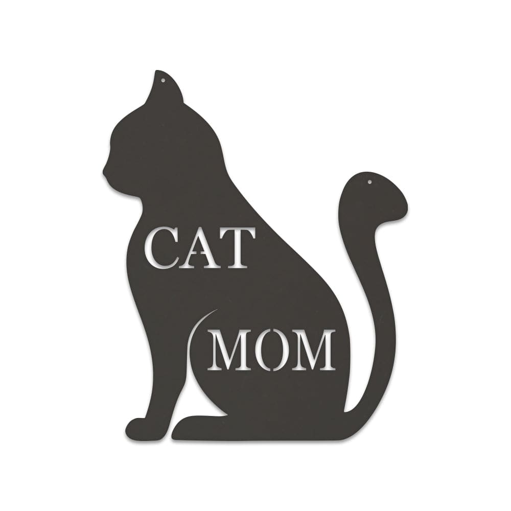 Cat Mom Straw Topper- Black White