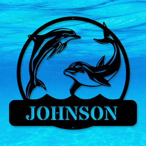 monogram metal gift Dolphin Name Monogram