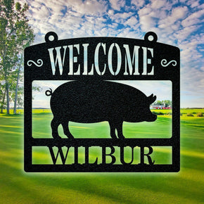 monogram metal gift 12" / Black / PIG Farm & Ranch WELCOME Animals Monogram - Farm Life Edition