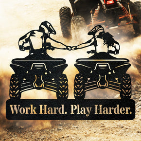 monogram metal gift Four Wheeler Couple Monogram - Monogram Metal Sign