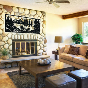 monogram metal gift Great Outdoor Whitetail Deer Battle Scene