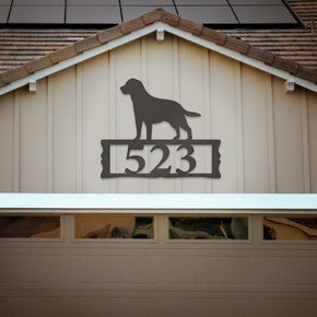 monogram metal gift Labrador House Address Sign