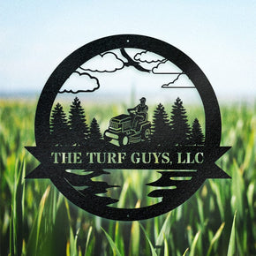 monogram metal gift Lawnmower Monogram Sign