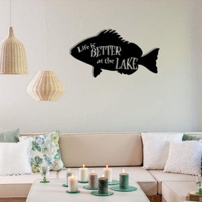 monogram metal gift Life is Better at the Lake - Metal Sign