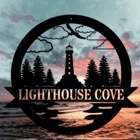 monogram metal gift Lighthouse Metal Sign