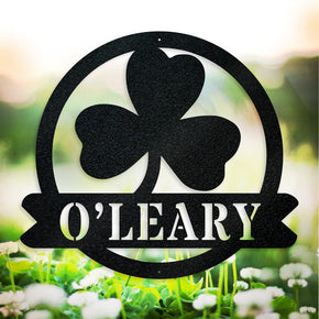 monogram metal gift Lucky Shamrock - 3 Leaf Clover Monogram  *with LIVE PREVIEW*