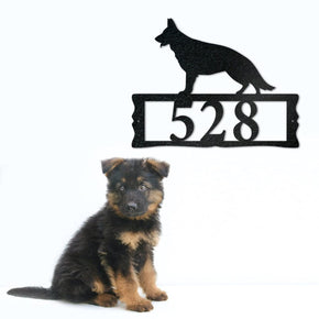 monogram metal gift German Shepherd Metal Address Plaque