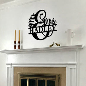 monogram metal gift Mr. and Mrs. - Personalized Metal Sign