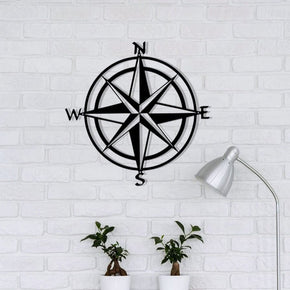 monogram metal gift 15 / Black Compass Metal Sign - Nautical Compass