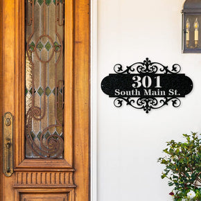 monogram metal gift Ornate Address Plaque Metal Sign