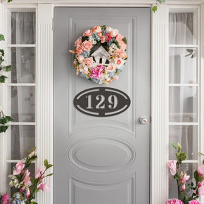 monogram metal gift Oval Address Sign