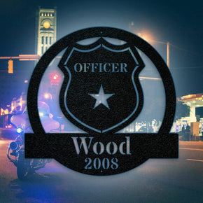 monogram metal gift Police Officer Monogram