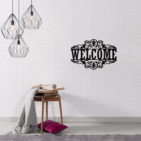 monogram metal gift Rustic Welcome - Metal Sign