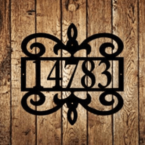 monogram metal gift Scroll Address Metal Sign *with LIVE PREVIEW*