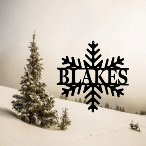 monogram metal gift Snowflake Monogram Sign