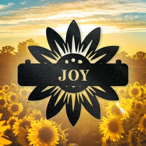monogram metal gift Sunflower Monogram