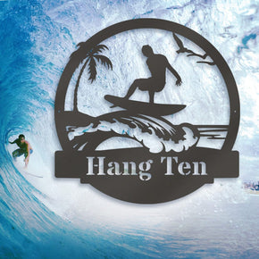 monogram metal gift Surfer Guy Monogram Metal Sign