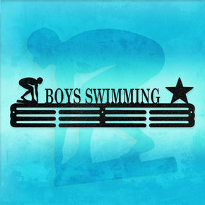 monogram metal gift Swimming Boy's Sport Awards Medal Hanger