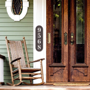 monogram metal gift Vertical Oval Address Sign