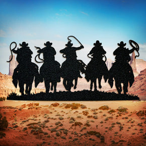 monogram metal gift Western Posse Cowboy Mural