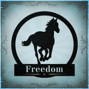 monogram metal gift Western Running Horse Monogram